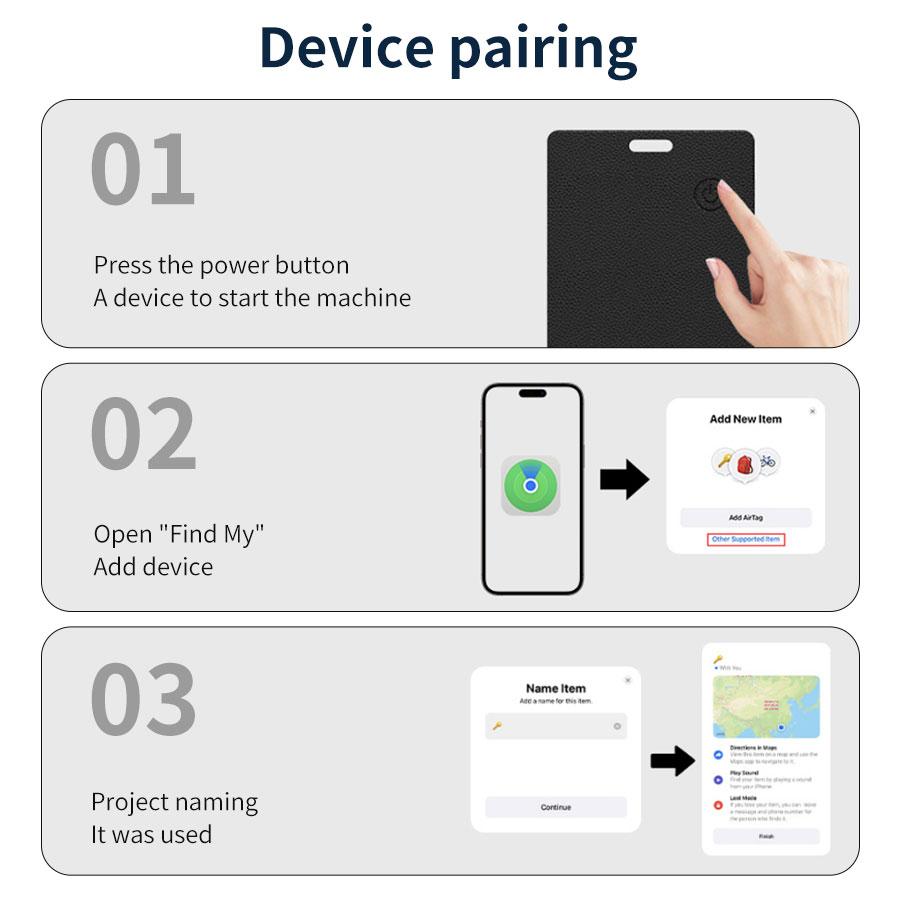 Rechargeable GPS Tracker for iPhone IOS Smart Tag Find My App MFi Bluetooth Anti-loss Card Global Positioner Locator Wallet Key - Image 2