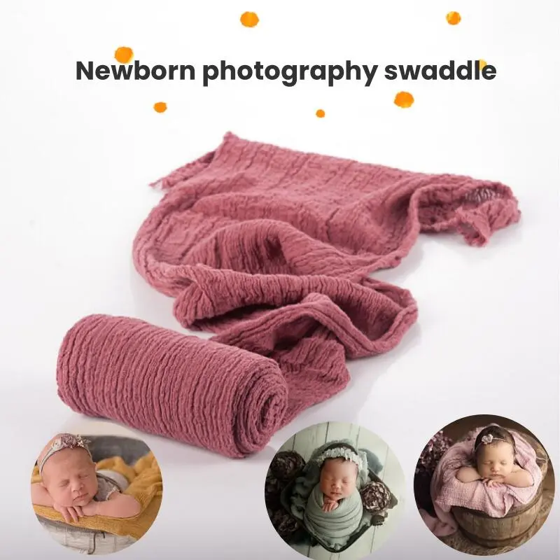 👶✨ "NEW! Bubble Gauze Swaddle Wrap – Stretch Baby Photo Blanket for Newborn Shoot | 100% Cotton (0-3M)" 📸