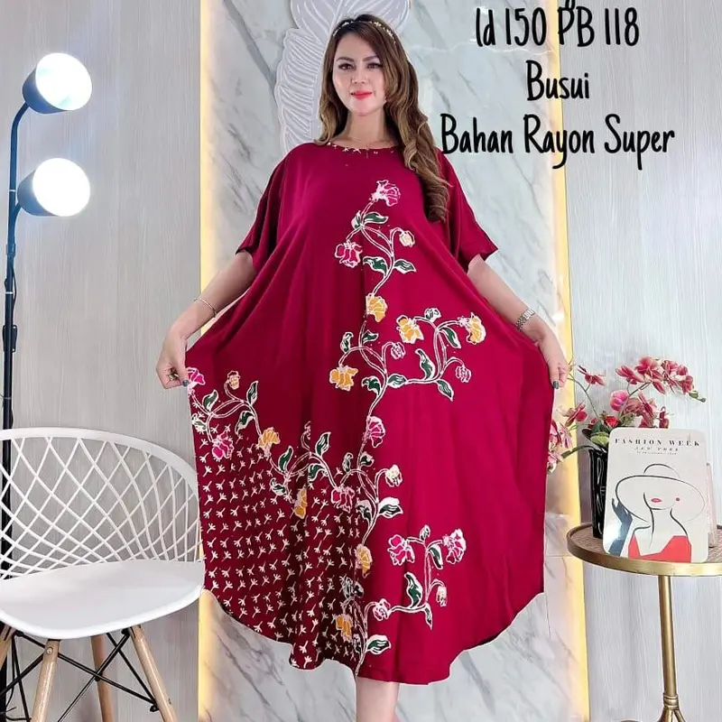 Daster Wanita Menyusui Bumil Lowo Motif Batik Cap Jumbo Bali Ld 150 Bahan Katun Rayon Super Bunga Ibu Pendek Panjang Pekalongan Tidur 2