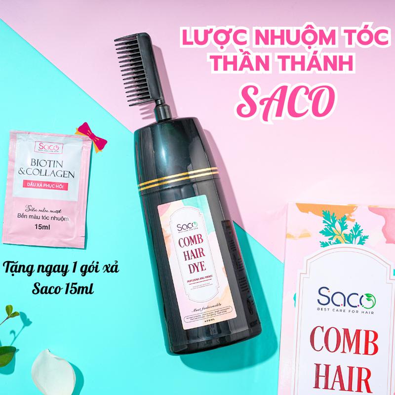 Saco Dầu Gội Nhuộm Tóc 20 Màu Hot - Lược Thông Minh & Bộ Phụ Kiện - An Toàn Tiện Lợi