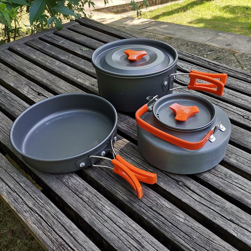 Bộ nồi 9 món cắm trại, dã ngoại, đi phượt cho 2-3 người có ấm đun nước Bếp Camping 1