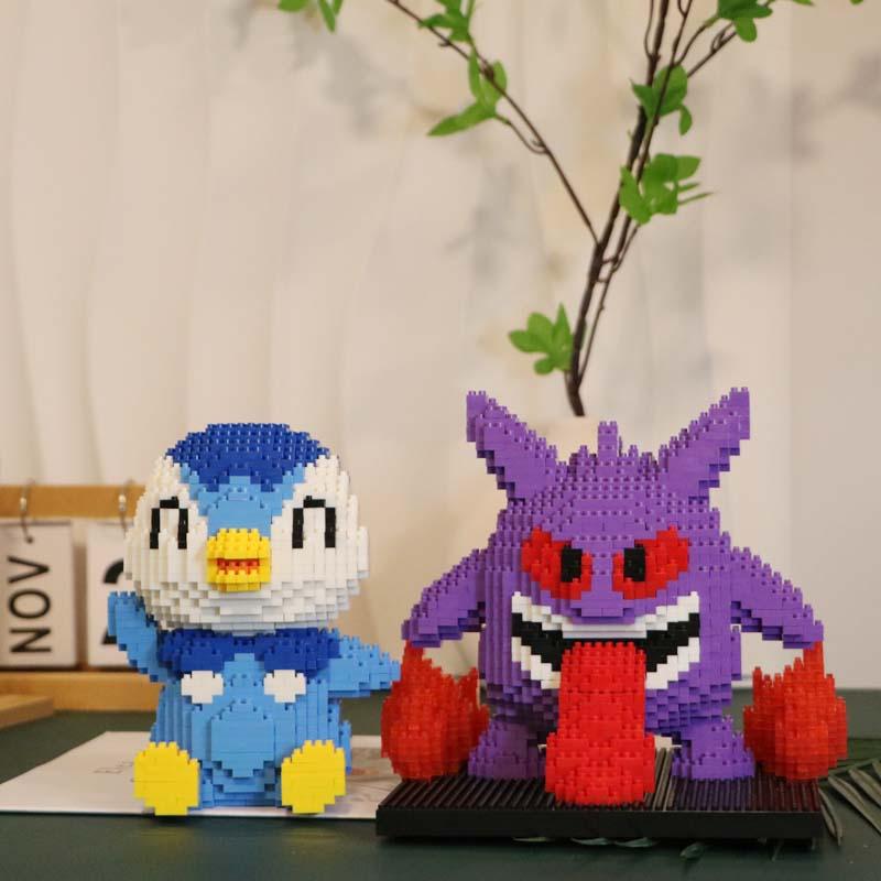 Pokemon Gengar Micro Building Blocks Piplup Mega Charizard DIY Assembly ...