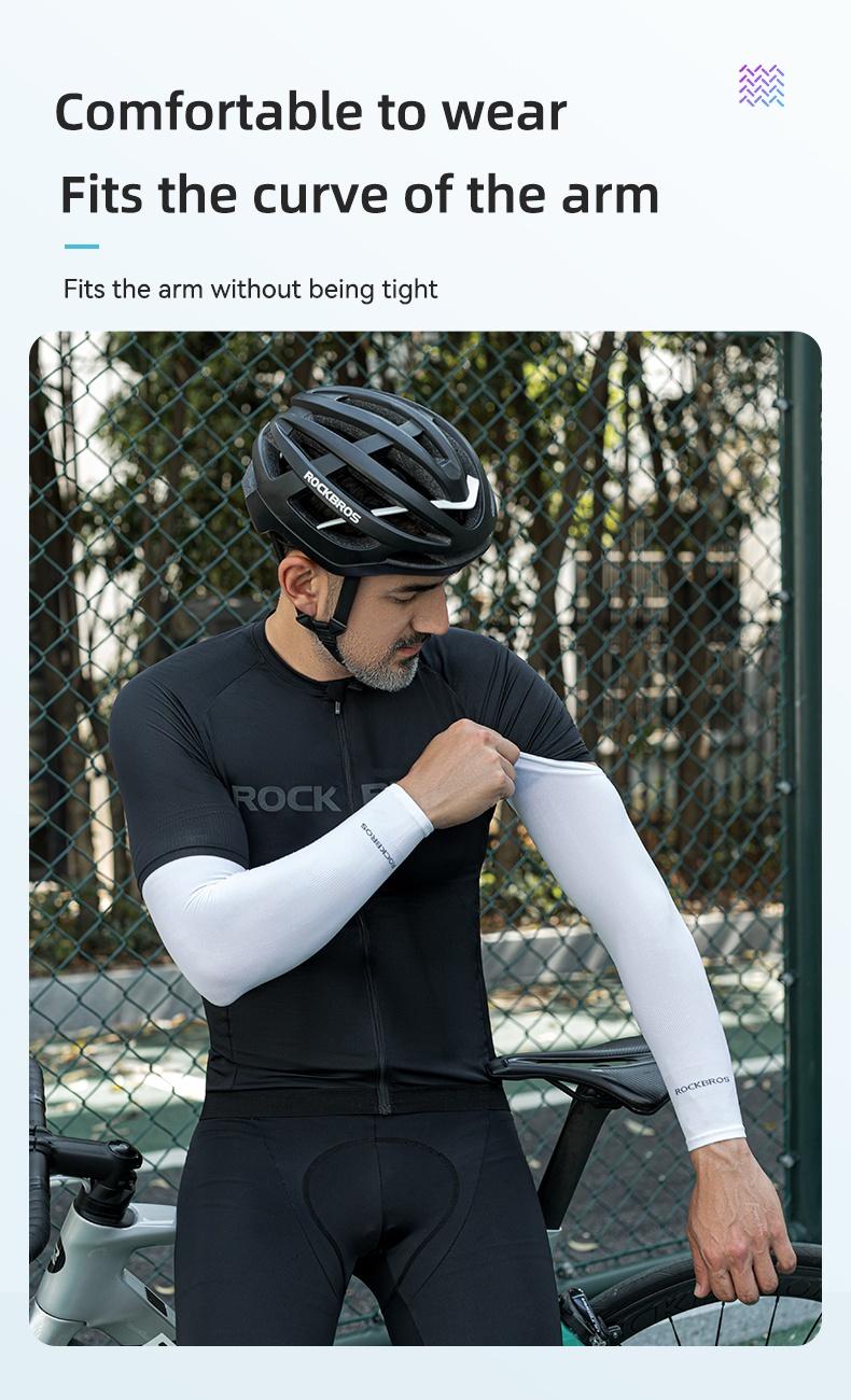 Product Introduction of RockBros Ice Silk Cycling Arm Sleeves UV Protection Outdoor Sports Covers Breathable Motorcycle Arm Sleeves 36