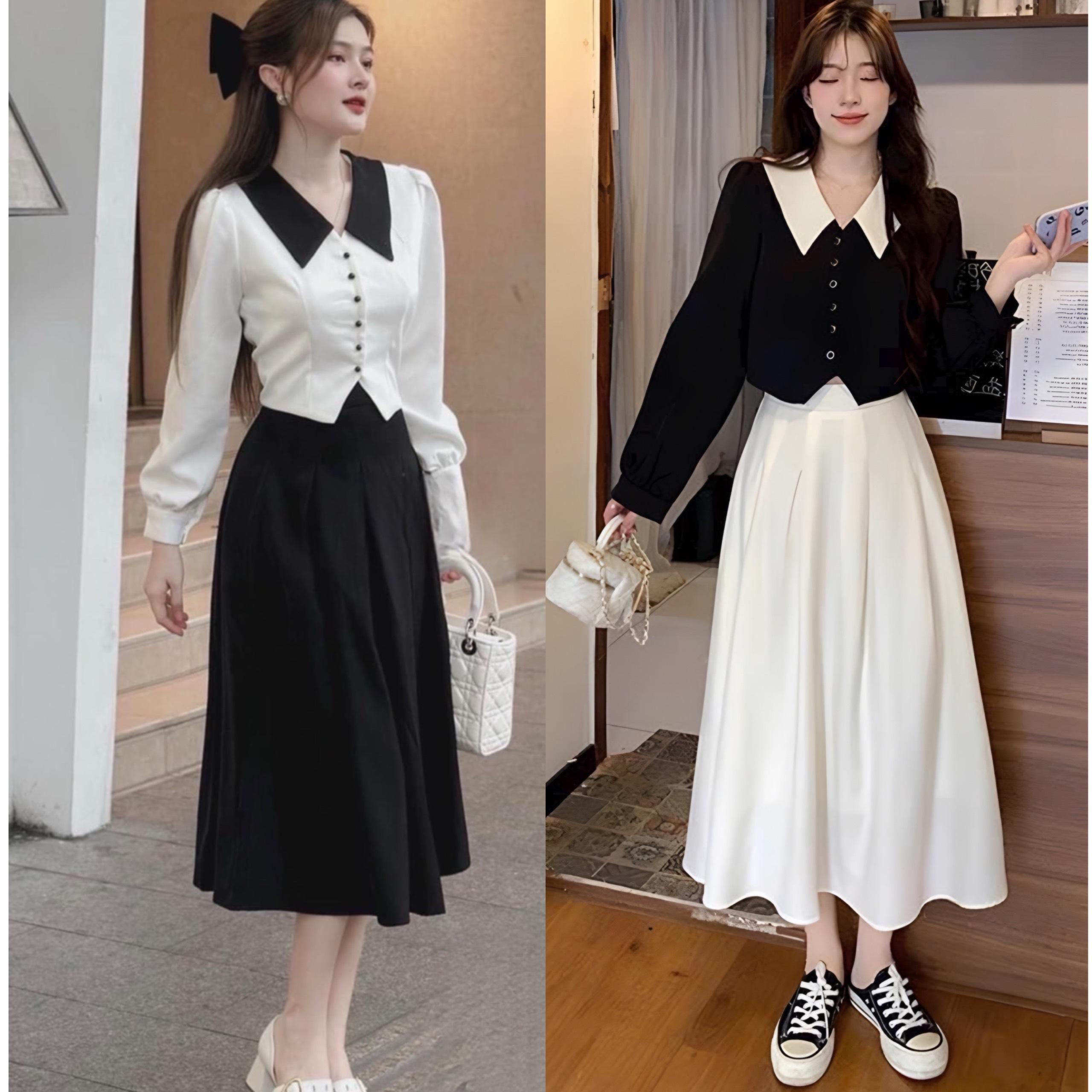 Set Váy Áo Thời Trang Bigsize Áo Vải LNin Quần Vải Cotton Lạnh Cho Các Nàng 50 - 100Kg Nữ Top Women Xoè - A.1284