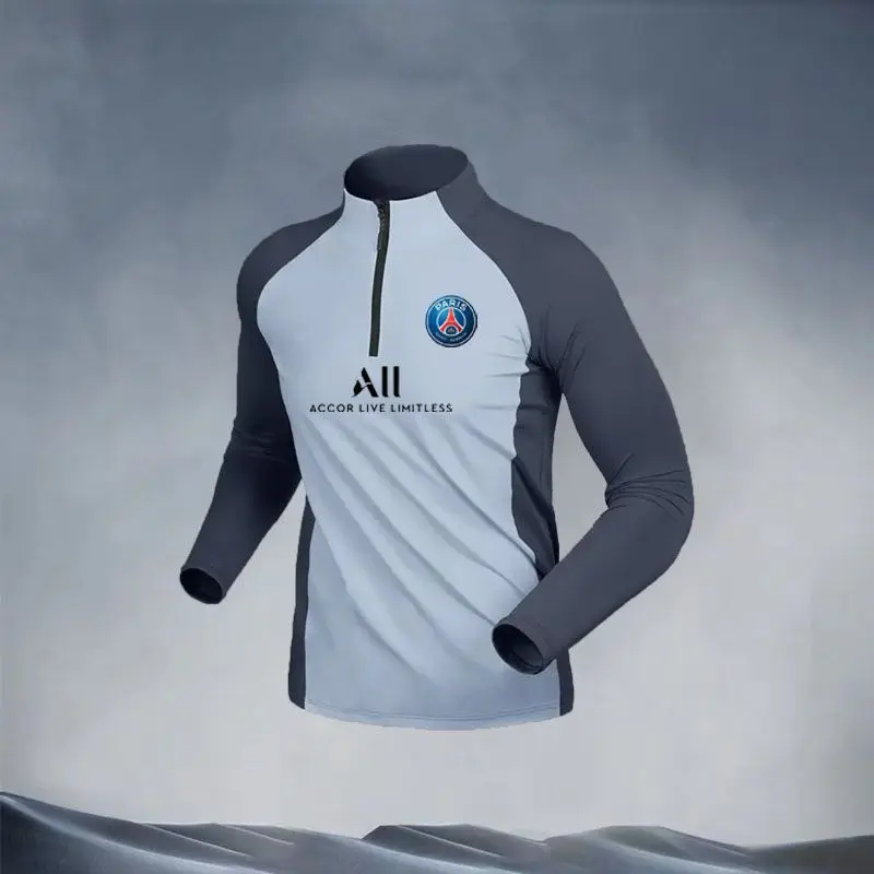 Trang Phục Bộ Đồ Tập Bóng Đá, Dành Cho Nam Giới, Mùa Xuân Chạy Bộ Thể Thao, Tay Áo Dài Zipper, Có Manchester City, Barcelona, Paris Và Real Madrid, 2324 Top 7
