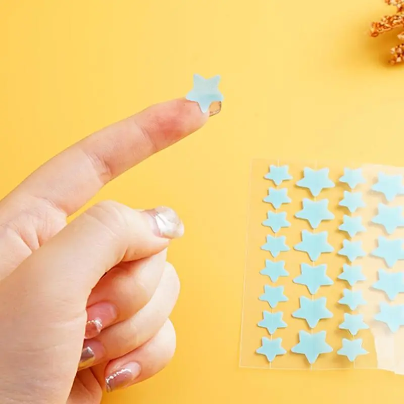 Cute Colorful Acne Patch Heart Star Pink Green Purple Blue Sticker Jerawat Pimple Patch Repair Skin Acne Pimple Master Patch Stiker Penyerap Jerawat 4