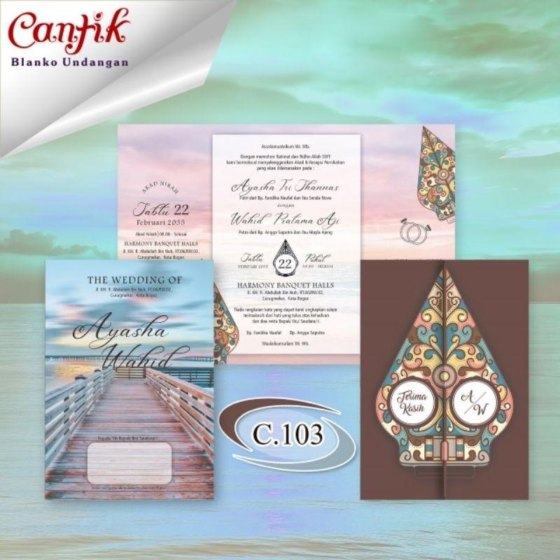 Undangan Pernikahan Kekinian CANTIK 103 Elegan Modern Paket Lengkap 100 PCS Gratis Label & Plastik - JanjiKita | Default