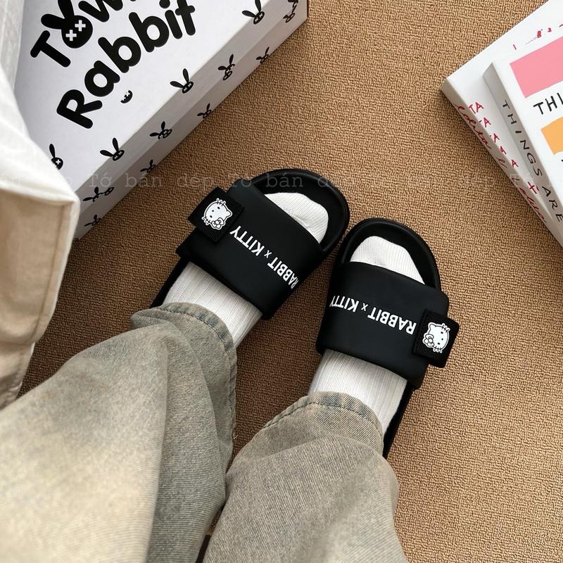  Dép Rabbit x Kitty quai dán xé kèm tag xinh xắn đế cao  Kèm hộp Bảo hành 12 tháng Dép,nữ,shose,slipper,giày women 