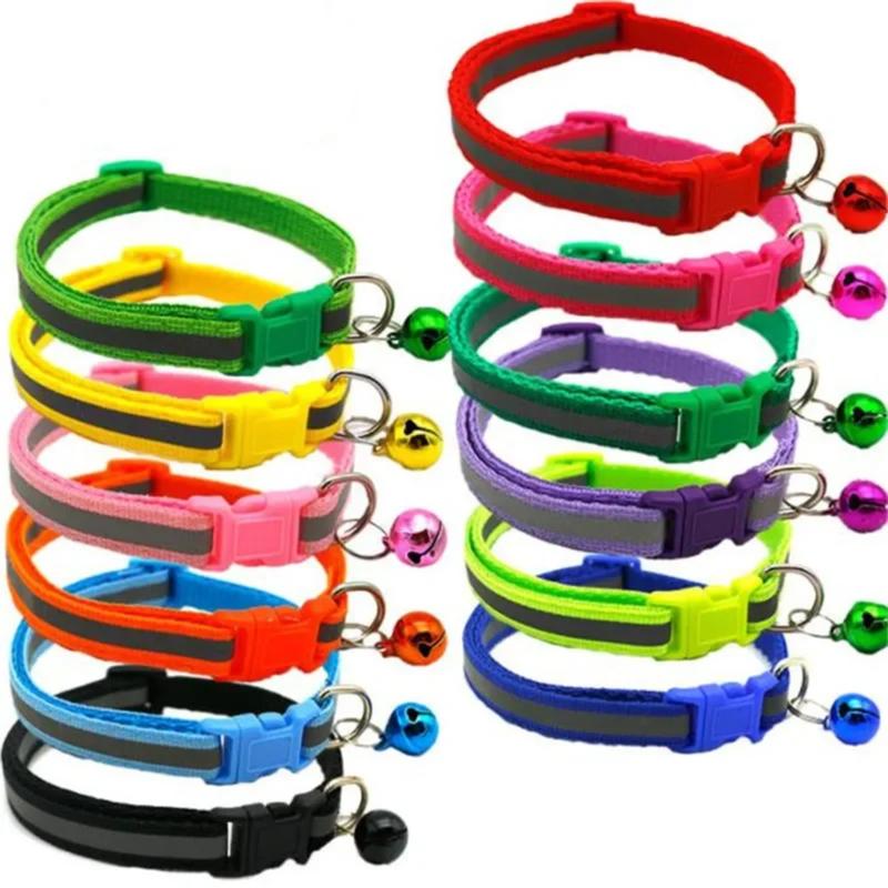 Product Introduction of Pet Accessories Dog Cat Collar Bell Colorful Reflective Pattern Adjustable Collars for Puppy Kitten DIY Small Animal 2