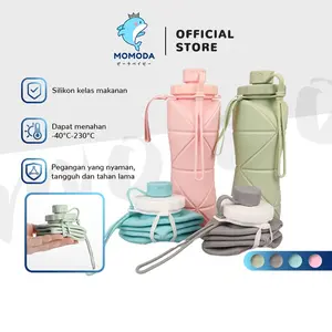 Botol Air Minum Lipat Portable Bahan Silikon Ukuran 600ml Untuk Olahraga Outdoor/Simple Style Travel Cup Easy Storage Folding Cup for Student/Travel Bundling Origami Bottle
