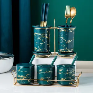 Tempat Penyimpanan sendok keramik / Tempat sendok Garpu Pisau / Tempat penyimpanan Sendok nordic