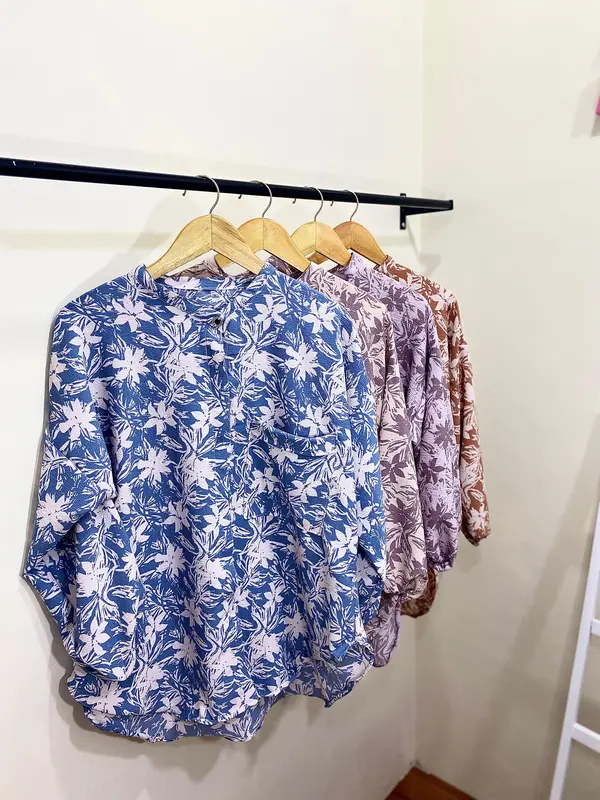 FIRA SET MOTIF l CRINKLE CEY AIRFLOW Premium Polos Baju Panjang Celana Wanita 6