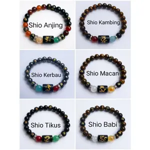 Gelang Shio Pria Batu Alam Asli - Shio Anjing, Kambing, Kerbau, Macan, Tikus, B4bi / Gelang Keberuntungan dan Rejeki