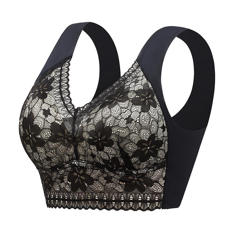 Large Size Lace Beautiful Back Push-up Bra, Adjustable Big Breasts, Small Beauty Vest, Support Side Breasts Women's Underwear 7