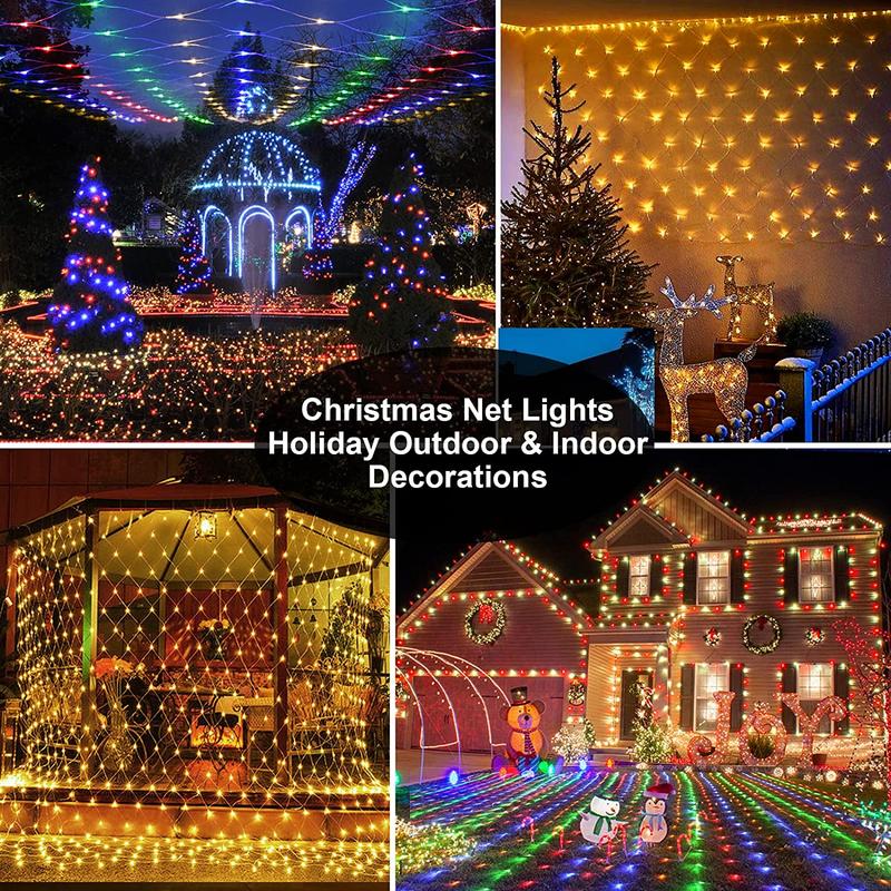 Product Introduction of [Local shipment] Waterproof Curtain Light LED Mesh Light 192LED Outdoor Garden Christmas Tree Festive Dekorasyon Fairy Light String Wedding Party Dekorasyon LED Light 220V Plug 16