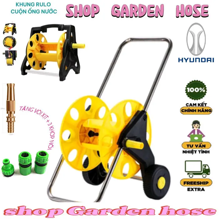 Khung rulo cuộn ống nước, cuộn từ 10 mét đến 35 mét ống 1/2 phi 16-18mm đường kính ngoài