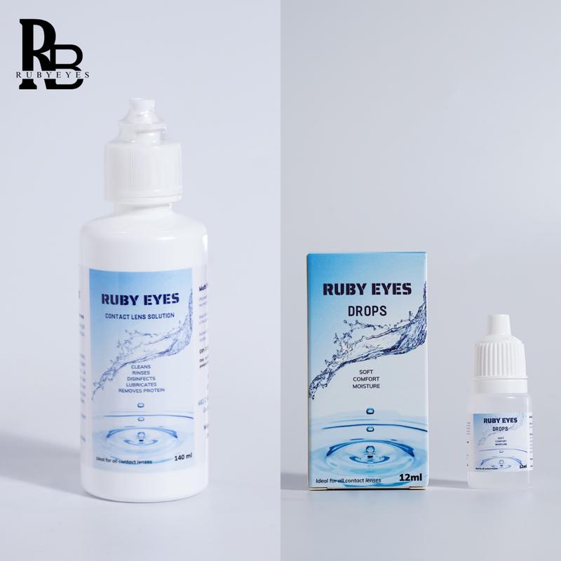Nước Ngâm Lens 140ml Nước Nhỏ Mắt 12ml Ruby Eyes Chuyên Dụng Combo Ngâm Nhỏ Chuyên Dụng Dành Cho Kính Áp Tròng