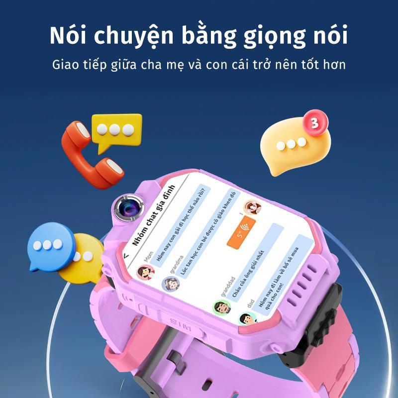 Đồng hồ thông minh cho trẻ em, hỗ trợ lắp sim, theo dõi định vị, loa lớn, tuổi thọ pin dài, chống nước IPX7, thân đồng hồ có thể tháo rời, xoay 360 độ, dung lượng pin 700mAh, màn hình bảo vệ mắt, lỗi 1 đổi 1 trong 7 ngày, bảo hành 1 năm smart watch