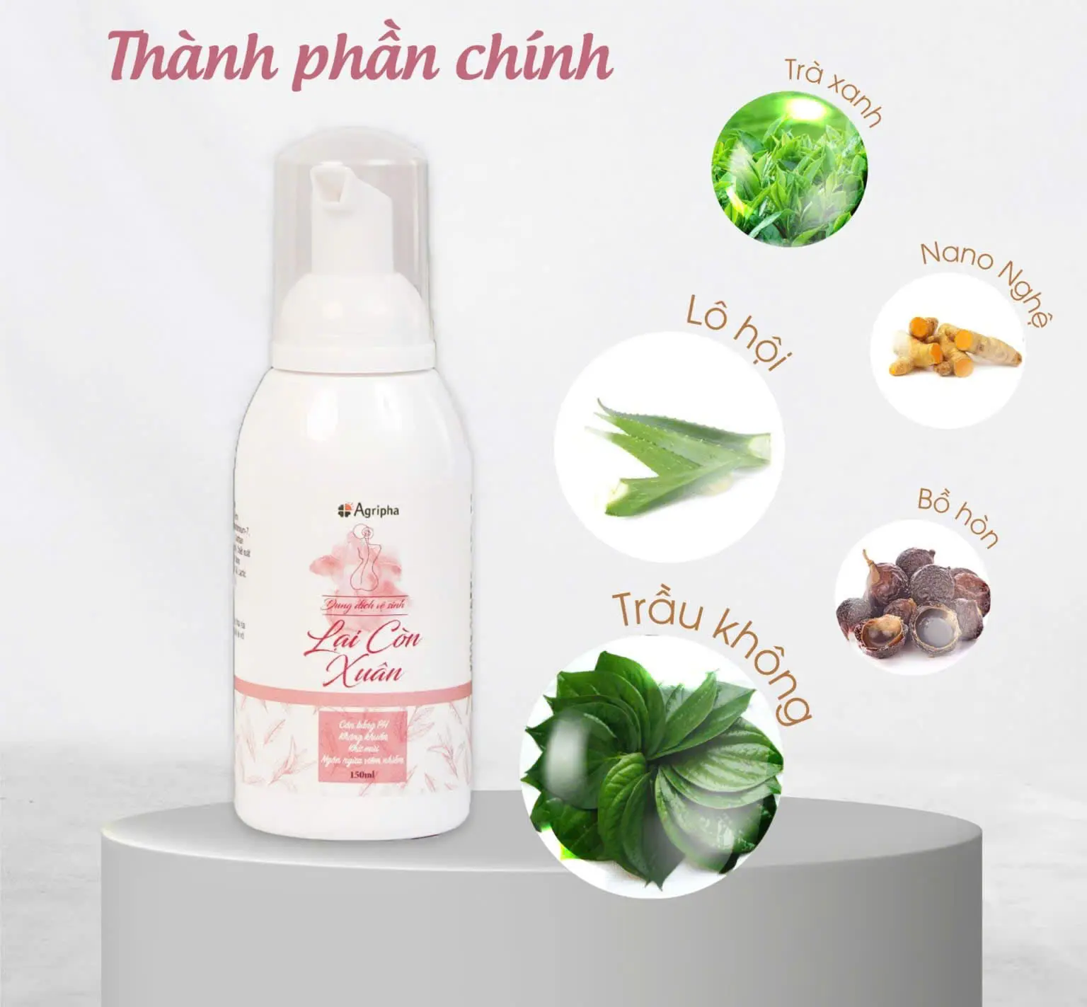 Dung Dịch Vệ Sinh Phụ Nữ  Lại Còn Xuân Agripha  150ml - Hỗ Trợ Cân Bằng Độ Ẩm  - Hỗ Trợ Làm Sạch - Hỗ Trợ Khử Mùi Nữ Women