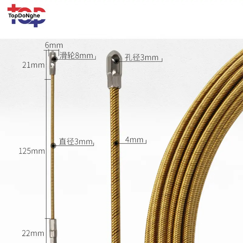 Dây mồi luồn cáp dây điện màu đồng đầu có bánh xe luồn ruột gà, ống ghen 5M, 10M,15M,20M,25M 7