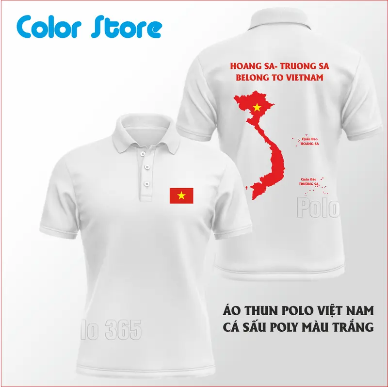 Áo thun Polo VIỆT NAM HOANG SA TRUONG SA BELONG TO VIET NAM  - Áo polo COLOR STORE Có Cổ Ngắn Tay Menswear Nhung Nhung 0