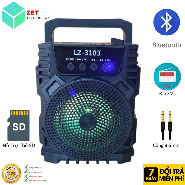  Loa Bluetooth LZ-3103 đèn Led theo nhạc hỗ trợ thẻ nhớ có mic nghe gọi rãnh tay 