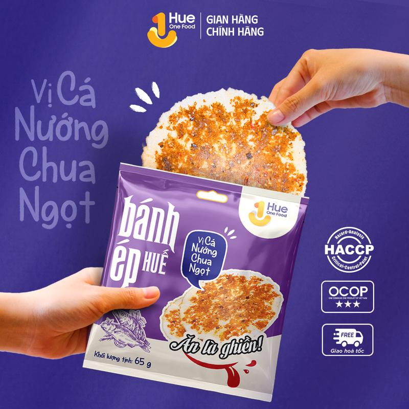 Bánh Ép Huế vị Cá Nướng Chua Ngọt gói 40g, Siêu Phẩm Giòn Tan, Đậm Vị Quê Hương. Ăn là ghiền ngay! 0