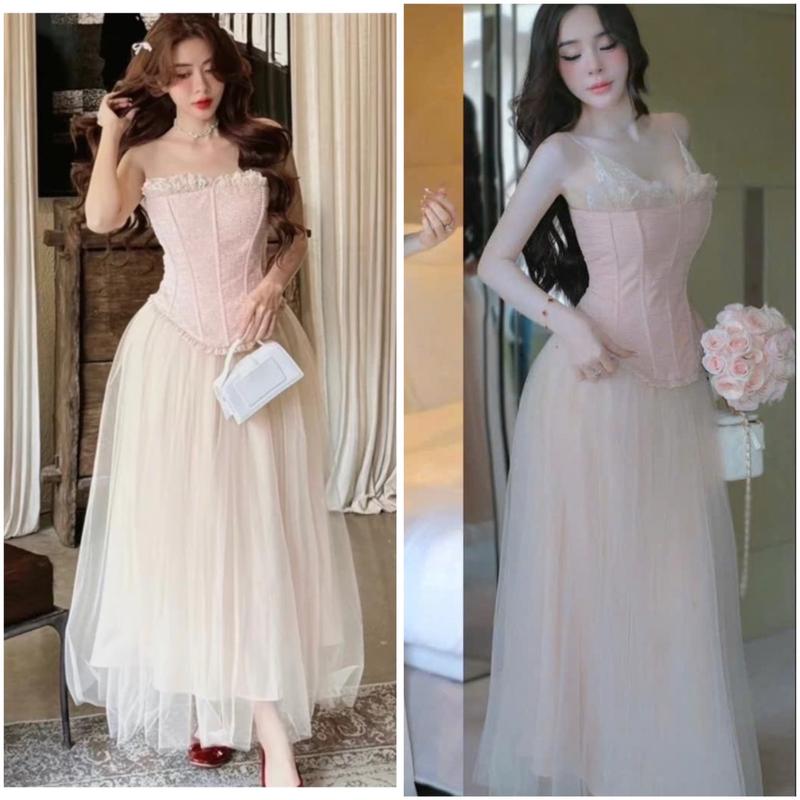 Set áo cup phối ren và chân váy xoè bồng Kho Sỉ Hải Chuyền Se111