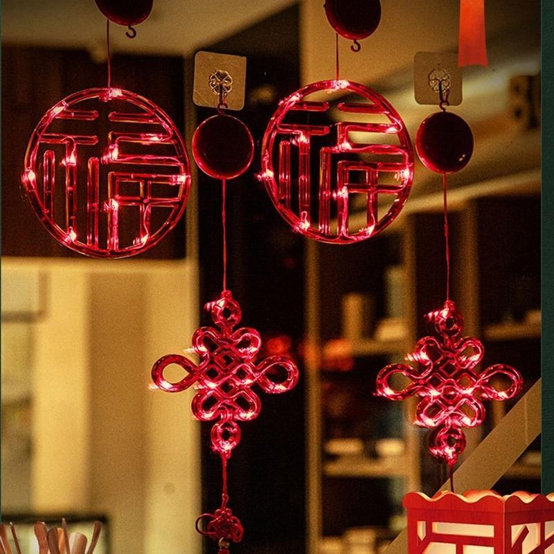 Window Atmosphere Decor Hanging New Year Suction Cup Lamp Ne - TikTok ...