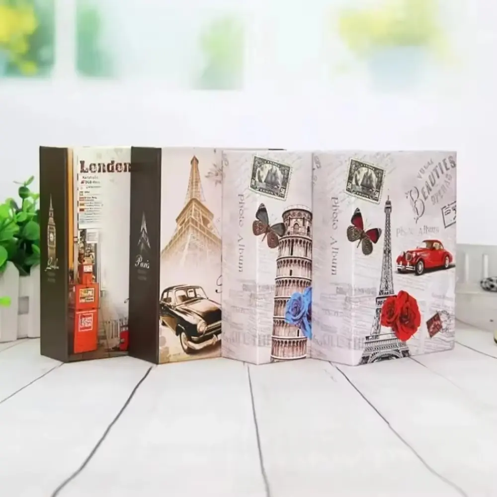 New Family 6 Inch Art Photo Albums Classic Retro Small Scrapbook Album 100 Photos 4R Image Interstitial Album Home Decoration