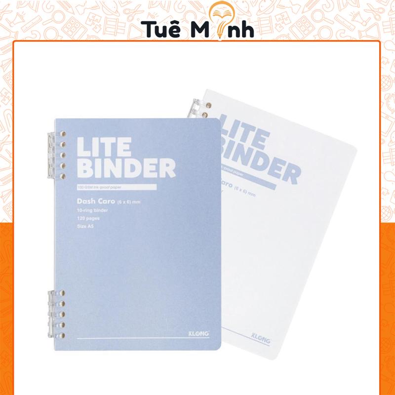 Sổ Còng Dash Caro KLONG A5 MS 804 Vở Lite Binder Giấy 100gsm 120 Trang Còng Nhựa Hai Đầu Bìa PP
