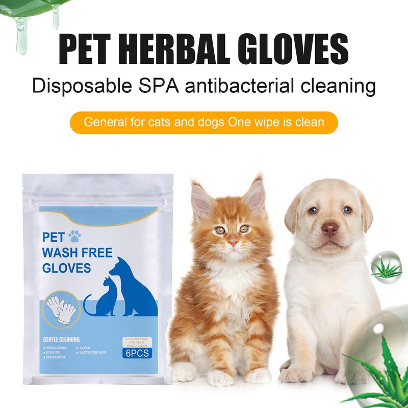 Product Introduction of Disposable Gloves Pet Free Bathing Gloves Cleaning Hair Removal Wipes Bathing Cats Brush Non-woven Gloves Cat Grooming Supplies 3