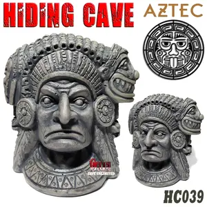 HC039 AZTEC HIDING CAVE GOA REPTIL AQUASCAPE CULTURE ETHNIC INDIAN SUKU MAYA TEMPAT SEMBUNYI ULAR PHYTON CORN SNAKE GECKO BEARDED DRAGON TORTOISE SULCATA ALDABRA KADAL IGUANA KELOMANG HIDDINGCAVE DEKORASI TERRARIUM PALUDARIUM KANDANG REPTIL