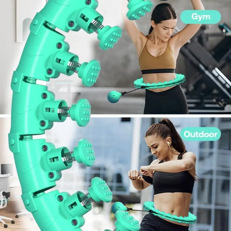 Infinite Weighted Hula Hoops, 1 Count Smart Fitness Hoop with 24/28 Detachable Nodes, Exercise Equipment, Adjustable Waist Ring with Auto-rotating Balls for Home Workout 3