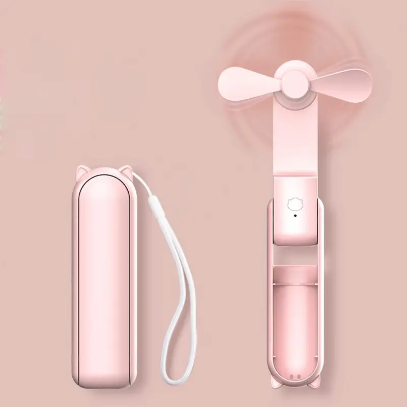 Portable Mini Fan, 1 Count 1200mAh Rechargeable Handheld Fan, Multifunctional Foldable Small Desktop Fan with Power Bank Function, Cooling Fan for Home 6