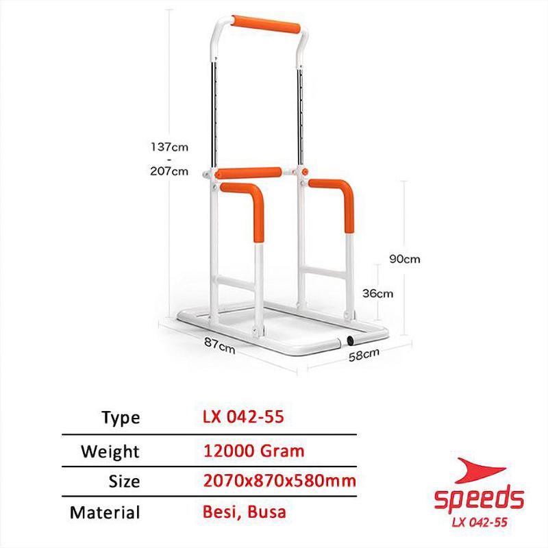 Product Introduction of SPEEDS Chin Up Hanging Bar Pull Up Bar Alat Olahraga Fitness Gym Rumah Home Gym Iron Gym 042-55 3