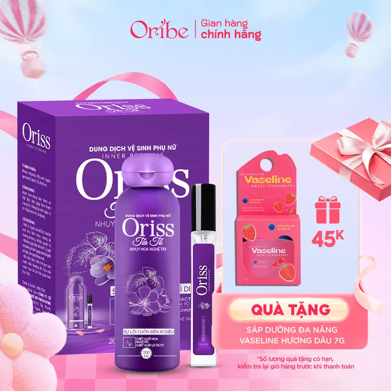 Set Sản Phẩm Chăm Sóc Vùng Kín Oriss Dành Cho Nữ: 1 Dung Dịch Vệ Sinh Nữ Tía Tô 200ml + 1 Nước Hoa Vùng Kín 10ml 0