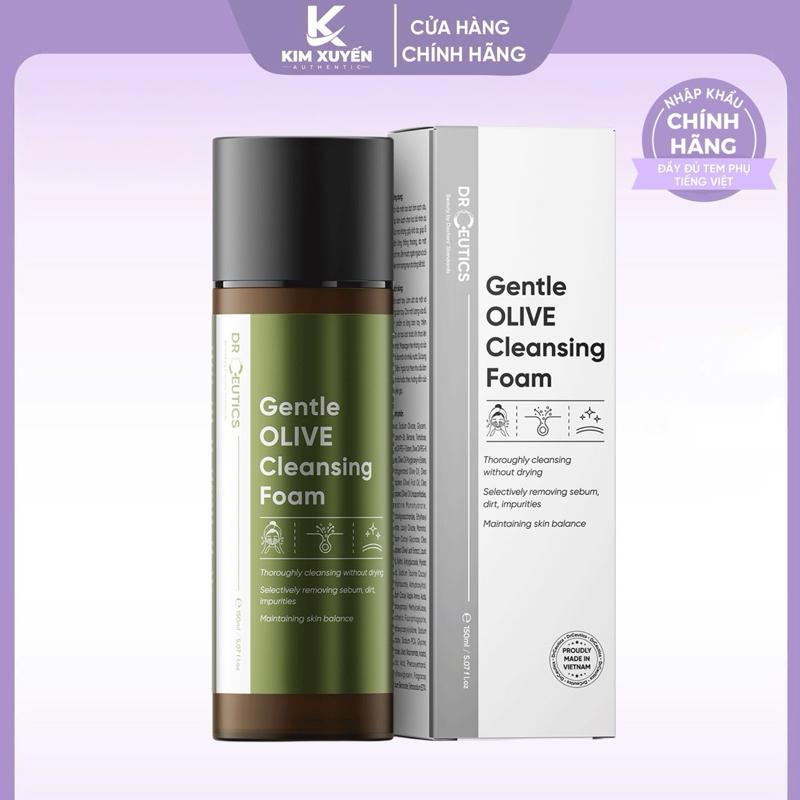 DR CEUTICS Sữa rửa mặt làm sạch sâu Gentle OLIVE Cleansing Foam Dr Ceutics 150ml Skincare