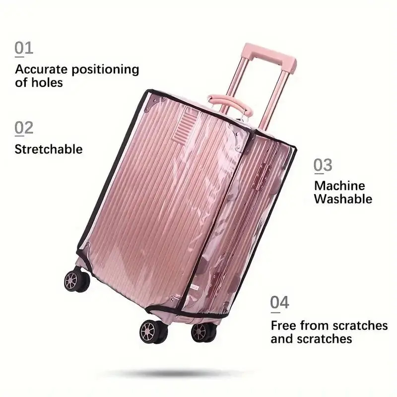 Transparent Luggage Protective Cover, 1 Count Dustproof Bag for Traveling Case, Waterproof Bag for Traveling Case, Travel Essentials, Valentine's Day Gift 5