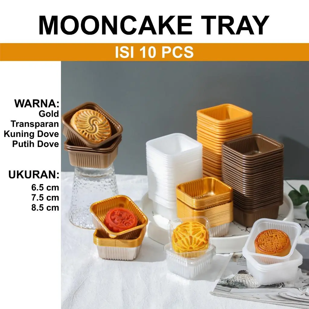 aiGooTan - (ISI 10) ALAS MOONCAKE TRAY - Mika Mochi Pia Nastar Puding Plastik Kue Bulan Murah Medan