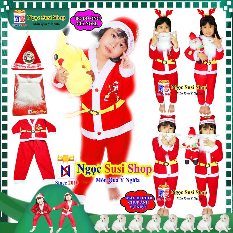 VẢI NỈ MỎNG KO ĐẸP BỘ ĐỒ NOEL CHO BÉ QUẦN ÁO ÔNG GIÀ NOEL TỪ 1 - 10 TUỔI - TRANG PHỤC NOEL GIÁNG SINH GIÁ RẺ