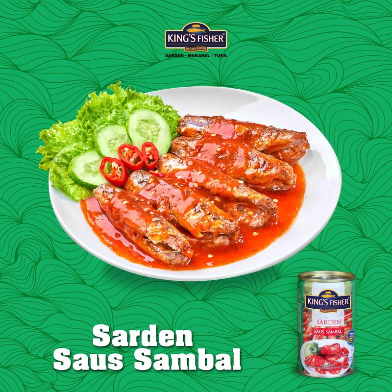Paket 6 pcs King's Fisher Sarden mini saus sambal Makanan Kaleng 155g kings fisher 1