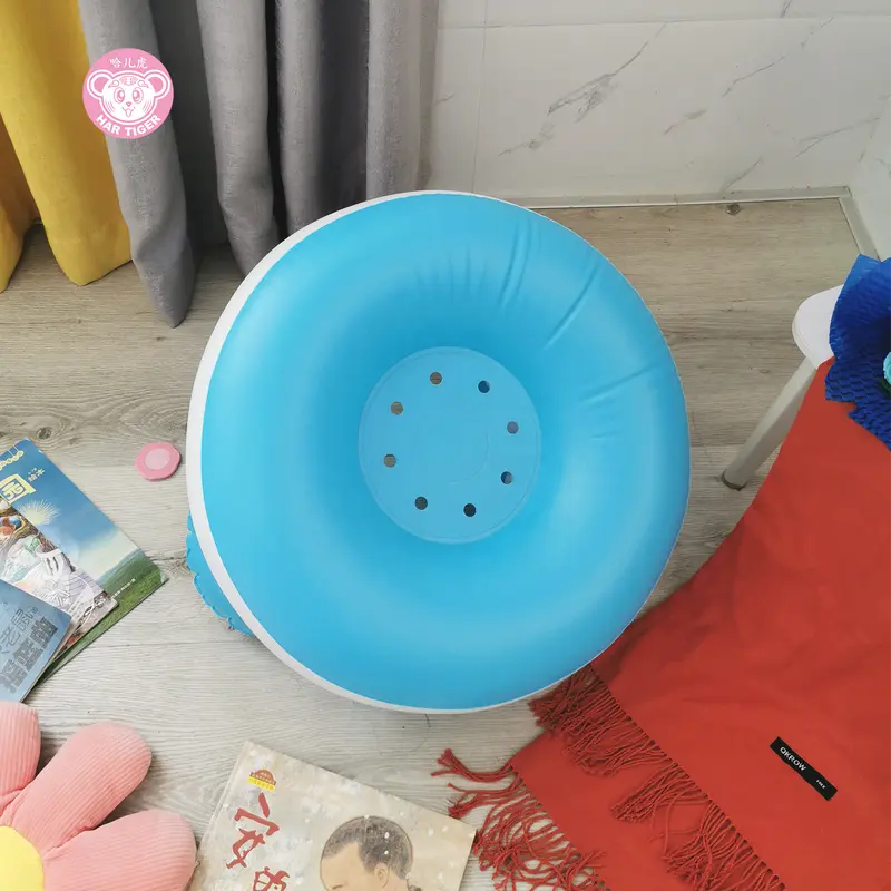 Sofa kursi tempat duduk bayi Mobil belajar duduk model pompa tiup Seat baby chair kursi makan bayi Biru Tanpa Musik Bayi Balita 3