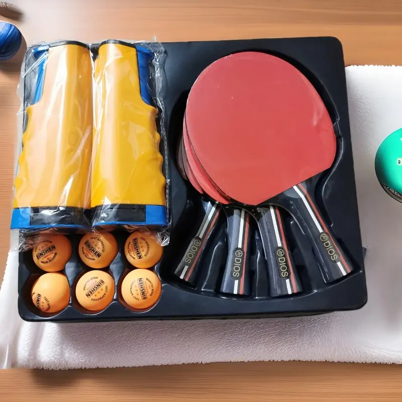 Net Frame Set 2 Ping Pong Rackets with 3 Ping Pong Balls Family ...