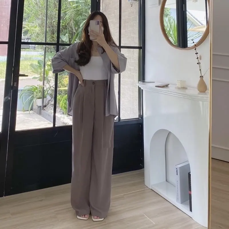 Ziva Kulot Crinkle HighWaist - Loose Pants - Celana Kulot Wanita Panjang Airflow 1