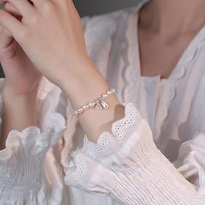 Vòng Tay Trang Sức, Thiết Kế Tinh Tế Dây Chuyền Ngọc Trai Hoa Sen, Phong Cách Ngầu Và Cao Cấp, Vòng Tay Ngọc Trai Giả Độc Đáo Thời Trang, Dễ Phối Đồ vong  tay  phithuy