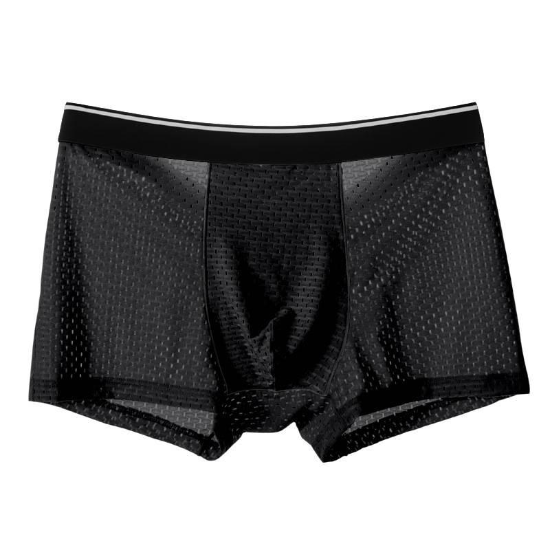Quần Đùi Boxer, 4 Chiếc Trong 1, Đồ Lót Lưới, Dành Cho Nam Giới, Làm Bằng Lụa Lạnh Và Thoáng Khí, Thích Hợp Mặc Bên Trong 7
