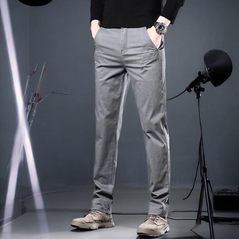 WOW MEN Quần Kaki Nam Cao Cấp Kiểu Dáng Dài Trơn Form Slimfit Vải Cotton Co Giãn Chống Nhăn Màu Xám KK24