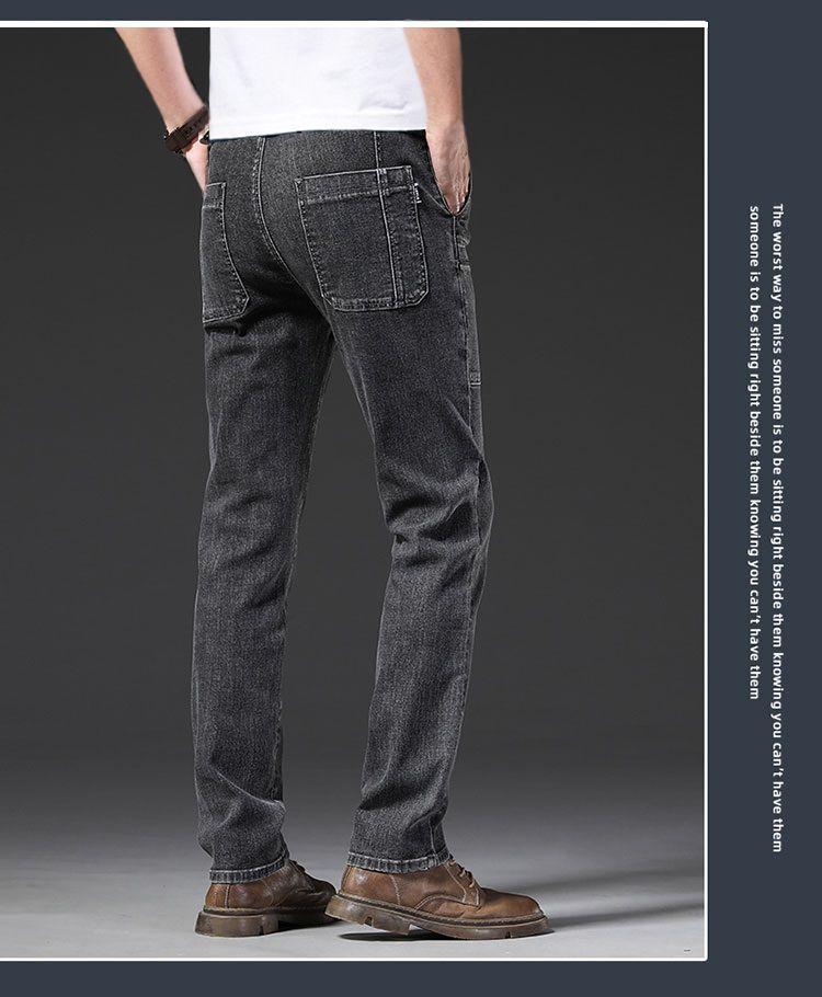 Product Introduction of Six-Pocket Men's Jeans Summer Super Elastic Straight Loose Elastic Zipper Pants Multi-Pocket Cargo Pants Men's Hard-Wearing Shorts 13