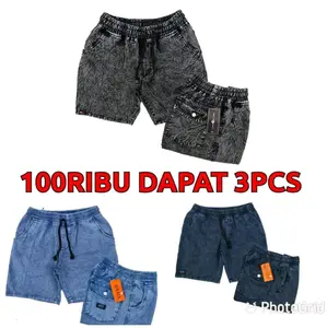 Boardshort Pria Kolor Pendek Sand Wash 3 PCS 97 RIBU Material Katun Adem Nyaman One Size Fit 27-32 Max BB 65kg Saku Belakang Dua